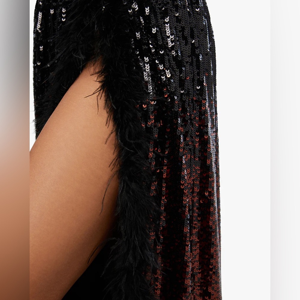 NWT WeWoreWhat Corset Feathered Gown - Picture 5 of 7
